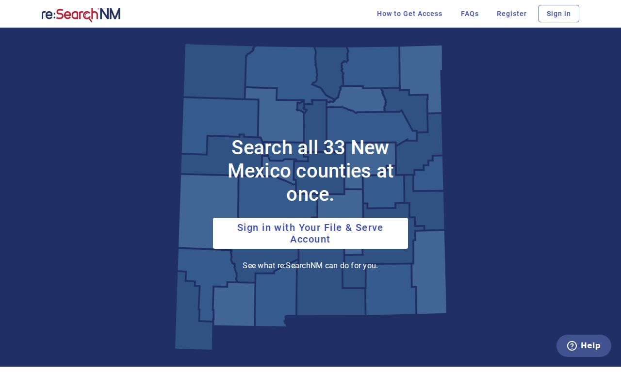 Harding County case search re:Search NM landing page