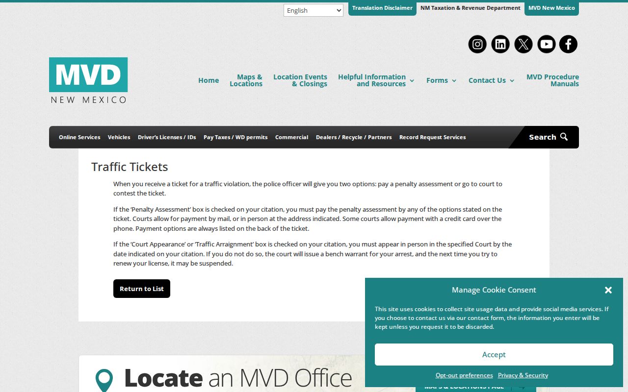 Harding County traffic ticket MVD response instructions