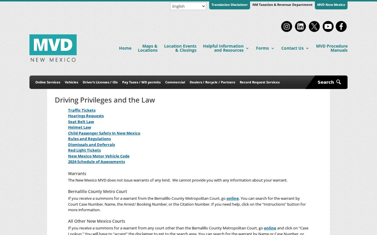Harding County traffic ticket MVD warrant and court lookup information